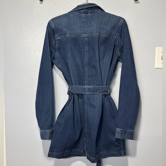 Duluth Trading Co Dark Blue Jean Jacket with Belt - Picture 2 of 3